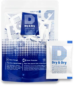 2 Gram X 200 PK "Dry & Dry"Silica Gel Desiccant Packets(Reusable)-FDA Compliant - Picture 1 of 10