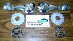 1967-1981 Chevy CLEAR Window Crank Pair & Clip Springs Washers Pontiac GMC Buick - Picture 1 of 4