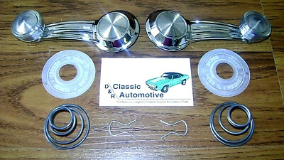 1967-1981 Chevy CLEAR Window Crank Pair & Clip Springs Washers Pontiac GMC Buick - Image 1 of 4
