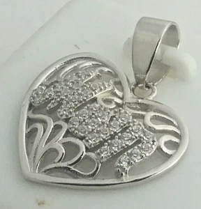 Ciondolo cuore lucido festa della mamma .925-argento massiccio-sterling per mamma 24x20mm - Foto 1 di 15