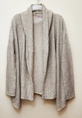 Cárdigan envolvente Calypso St Barth beige metálico con capucha Boucle suéter S usado en excelente estado  Foto 1 de 4