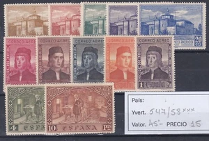 SERIE DE ALFONSO XIII DESCUBRIMIENTOI AERE NUM, 547/58 ** MNH NUEVA SIN CHARNELA - Imagen 1 de 1