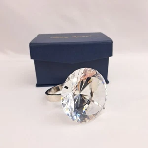 Diamond Ring Paperweight Amlong Crystal Large Diameter Clear Crystal - Picture 1 of 17