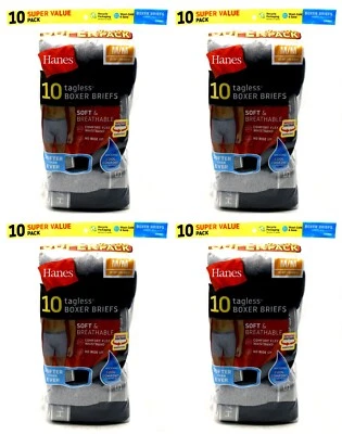 Calzoncillos boxer 40 Hanes negros grises medianos M 32-34 cintura cómoda flexible G 80-85CM Foto 1 de 3