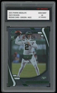 Zach Wilson 2021 Panini Absolute Green 1st Graded 10 Rookie Card RC #102 JETS - Bild 1 von 1