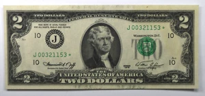 1976 $2 Federal Reserve Star Note J00321153* - Picture 1 of 2