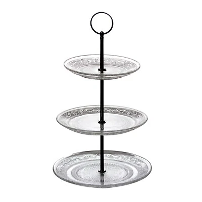 3 Tier Glass Cake Stand Afternoon Tea Wedding Plate Party Tableware Display - Image 1 of 4