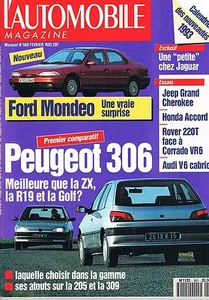 L'automobile Magazine   N°560   fev 1993 : Ford mondeo Peugeot 306 - Picture 1 of 1