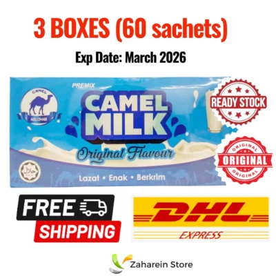 3 BOX x Original Camel Milk Powder Halal Pure  (60 sachets x 25g) FREE SHIPPING - Image 1 of 4