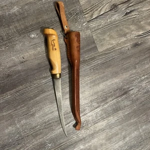 Filet Fishing Knife Leather Sheath 7.5 “&  Artisan Coin Purse J Martini - Picture 1 of 5
