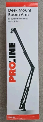 *NIB Proline Desk Mount Boom Microphone Arm Black - Image 1 of 2