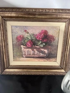 Vintage Oil Painting Signed R. Matthews ’71 Floral Still Life Ornate Frame 16x14 - Picture 1 of 6