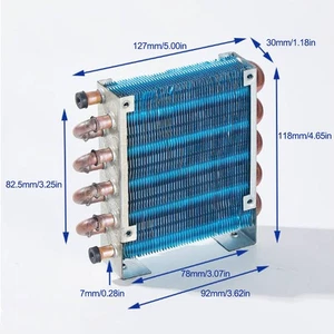 Air/Water-cooled Condenser CP2x5x92 Aluminum-Cu Fin-Tube Heat Exchanger - Picture 1 of 2