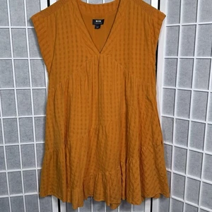 Maeve Anthropologie Juliet Kleid Damen XS Orange Stufen Gaze V-Ausschnitt Boho - Bild 1 von 10