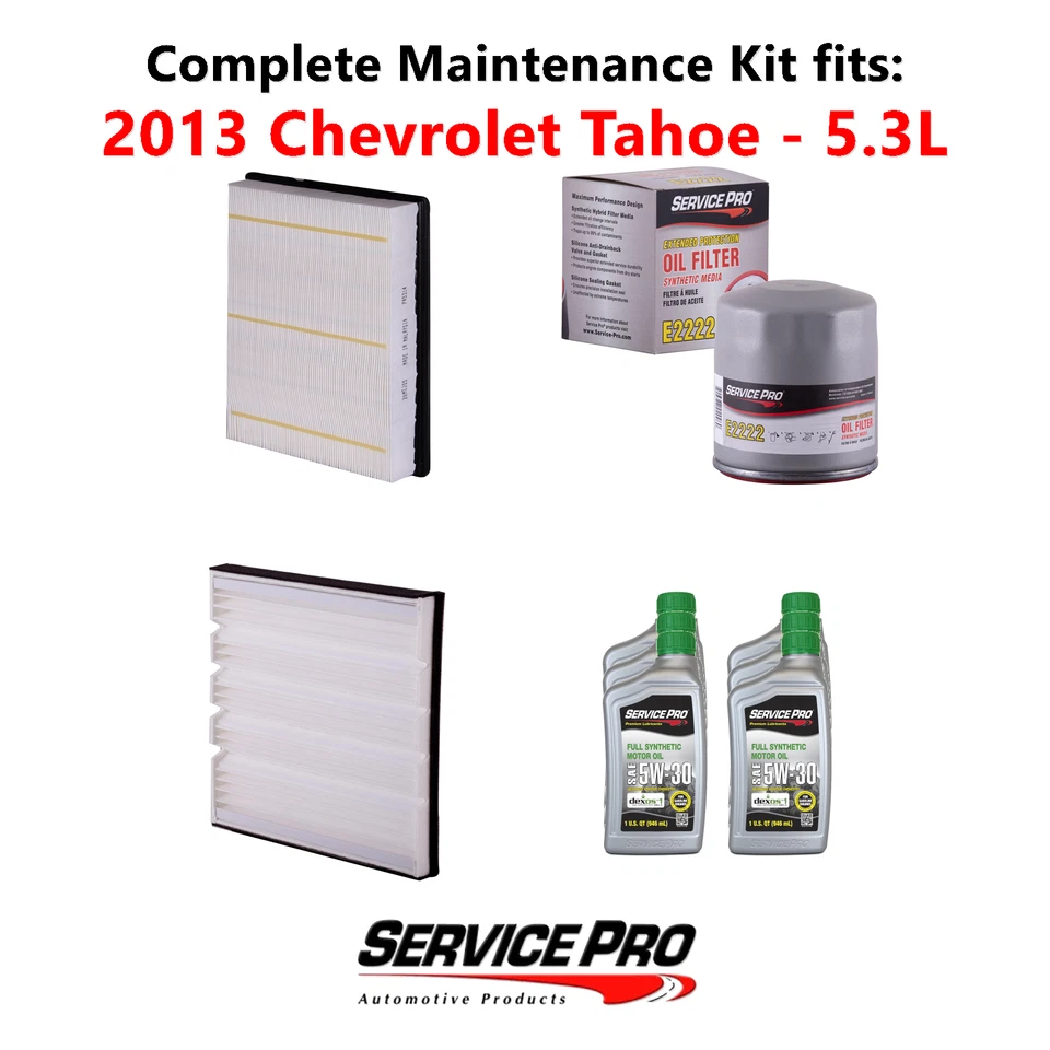 2013 Chevrolet Tahoe 5.3L Complete Oil, Air & Cabin Filter Kit (5W-30) - Image 1 of 4