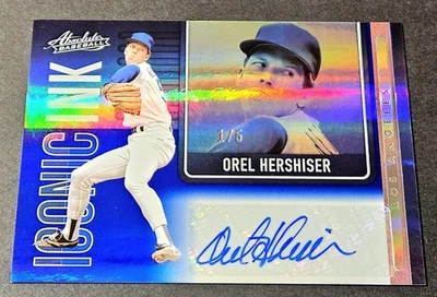 Orel Hershiser Auto /5 Blue 2022 Panini Absolute Iconic Ink #II-OH Dodgers - Image 1 of 2