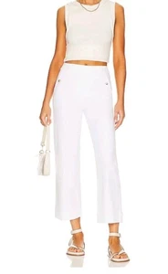 Pantalones SPANX Alto Elástico Sarga Recortados Pierna Ancha en Blanco Brillante Mujer XL Extra L - Imagen 1 de 11