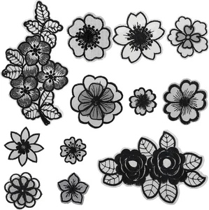 12 Pcs 3D Flower Lace Embroidered Applique Patches for Sewing Dress Jeans Bags B - Picture 1 of 5