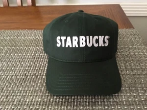 NEW-Starbucks Stitched Design Unisex Adjustable Dark Green Hat Cap Cotton-OSFM - Picture 1 of 4