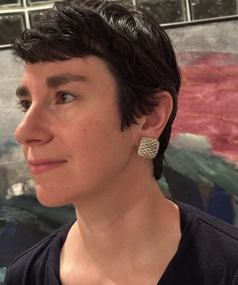 PENDIENTES CLIP SIMON SEBBAG ELECTROFORM PLATA ESTERLINA CUADRADOS ACOLCHADOS “COMO NUEVOS” Foto 1 de 4