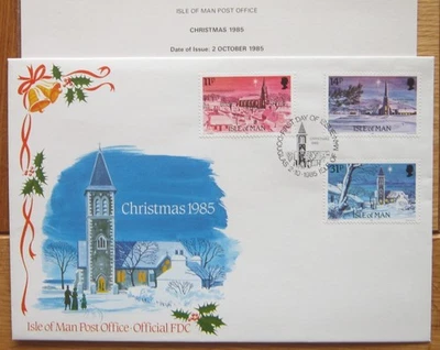 1985 Isle of Man Christmas 85 With Bonus Card First Day Cover Last One - Image 1 of 3