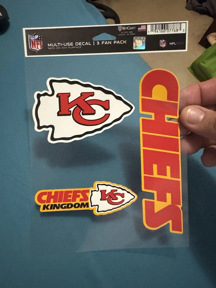 Kansas City Chiefs Multi Use Fan 3 Pack Decal Set NFL Sticker Emblem Car