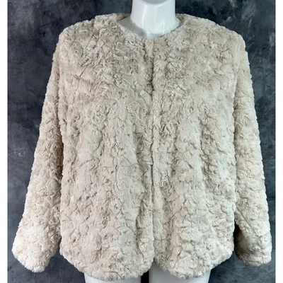 Abrigo de piel sintética LC Lauren Conrad chaqueta de felpa para mujer talla grande 2X (15550) Foto 1 de 4