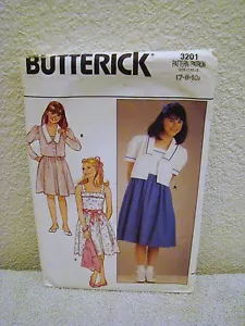 Vintage Butterick Uncut Sewing Pattern #3201 - Sz. 7-8-10- Girls' Dress - Picture 1 of 3