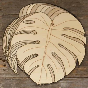 10x Holz Monster Deliciosa Blatt Bastelform 3mm Sperrholz Tropenblatt - Bild 1 von 4