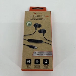 HELIX ULTRABUDS Earbuds USB-C Connector Black Gray Wired Headphones NEW - Picture 1 of 5