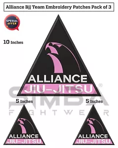 BJJ Alliance Embroidery Patches Jiujitsu BJJ Gi Patches Alliance Kimono Patches - Picture 1 of 8