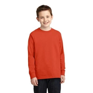 Port & Company PC54YLS Youth Long Sleeve Core Cotton Tee Boys Girls - Picture 1 of 22