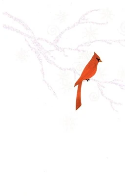 Merry Christmas Winter Red Cardinal on Branch Hallmark  Cards - Set of 9 - Image 1 of 3