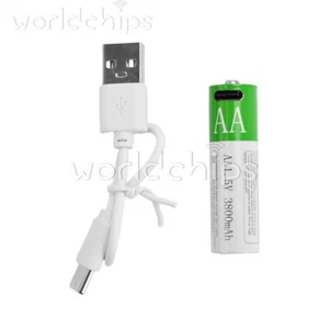 USB Rechargeable AA AAA Li-ion Battery Fast Charge Type C 1.5V 3000 3800 mWh - Picture 1 of 19