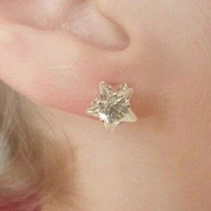 Red Blue diamante crystal shape stars silver trim Womens Girls Earrings studs UK - Picture 1 of 24