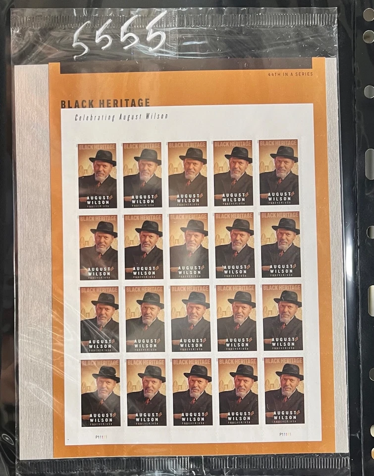 Scott #5555: August Wilson MNH Sheet of 20 in original Post Office Package  - Image 1 of 1