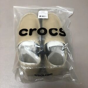 Crocs Santa Cruz Loafers Men Sz 8 Khaki Brown Canvas Slip On Shoes 10128-261 NEW