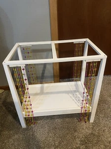 American Girl AG Doll Julie Canopy Bed White Hippie Beads Retired - Picture 1 of 10