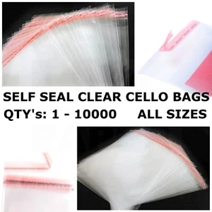 Clear Cello Bags Cellophane Self Seal Large Small For Sweet Card Craft Party OPP - Picture 1 of 132