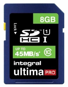 INTEGRAL - 8GB Ultima Pro SDHC Memory Card - Class 10 UHS-1 45 MB/s - Picture 1 of 1