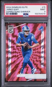 2024 Donruss Elite Jared Goff Aspirations Shimmer PSA 9 Pop 1 - Picture 1 of 2