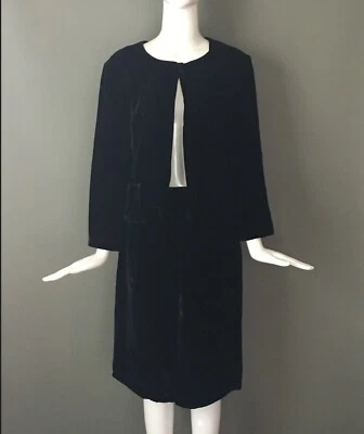 Винтажный 60-х R & K оригиналы 1960-х бархат юбка комплект с подходящей курткой - Изображение 1 из 4