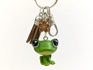 Littlest Pet Shop Keychain LPS Viridia Jadegleam Frog Mini Handmade Key Fob - Picture 1 of 6