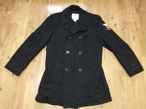 DSCP Quarterdeck Collection HEAVY WOOL Double Breasted Peacoat BLACK MENS 42 XL - Picture 1 of 12