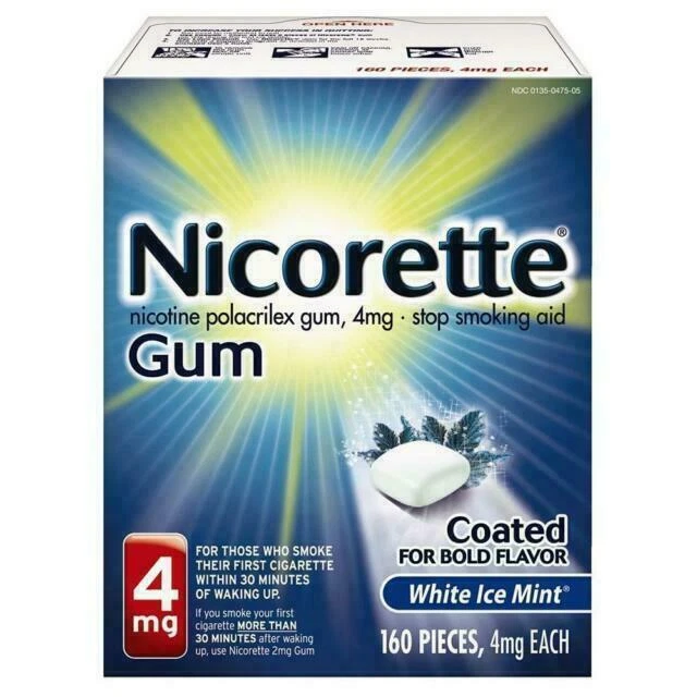 Nicorette 4 mg Coated White Ice Mint Gum - 160 Count