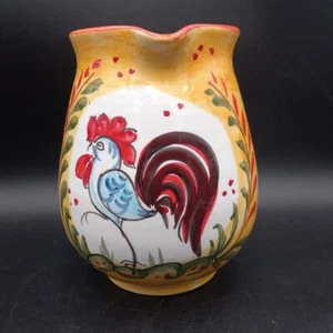 Italian Ceramic Hand Painted Rooster Pitcher Fatto A Manno Cosimo Primo - Picture 1 of 10