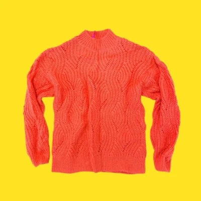 V BY VERY Turtleneck Jumper with Detail Stitching & Blouson Sleeves, Red, UK 12 - Image 1 of 4