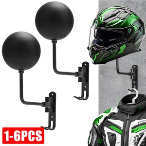 Wall Mount Motorcycle Bike Helmet Rack Holder Hook Hanger Stand Display US O7E6 - Picture 1 of 13