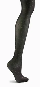 Topshop Silver Gold Metallic Thread Tights XS/S extra small NEW Black Party - Picture 1 of 9