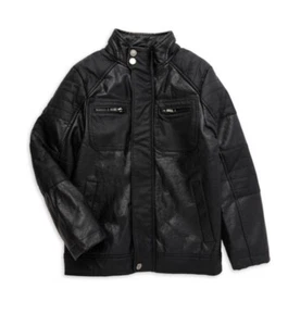 Urban Republic Big Kids Boys/Girls Faux Leather Black Moto Jacket Coat M (10-12) - Picture 1 of 9